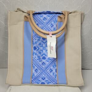 Vineyard Vines Blue and Tan Tote Bag